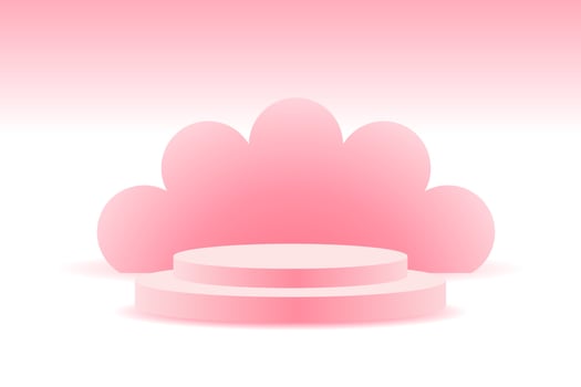 Pink podium for displaying products for advertising. vector