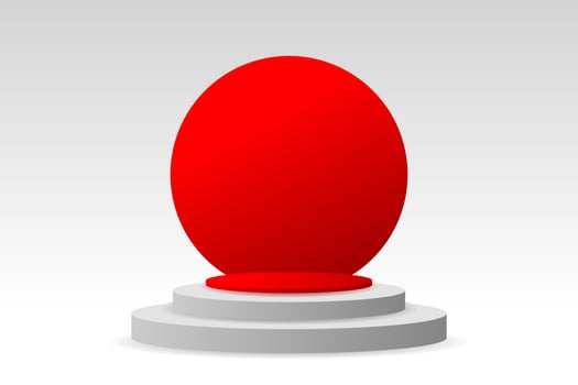 Red podium for product showcase for advertising vector