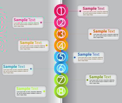 Colorful 8-step Infographic vector