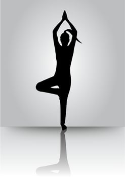 Meditation Yoga With Human Silhouette vector