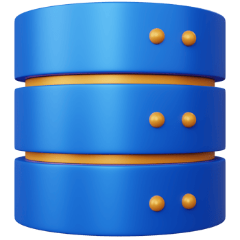 3d rendering illustration blue database isolated png