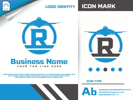 Travel logo with letter r premium vector. vector