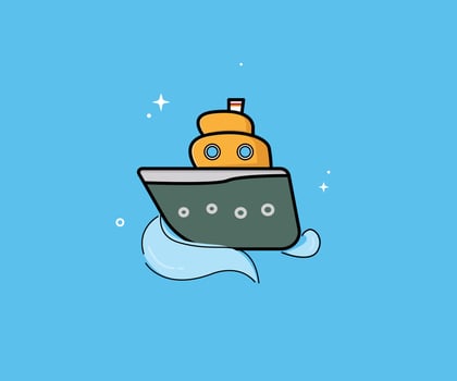 Cute boat vector illustration template