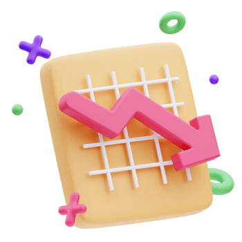 Business Icon, Statistic Down, 3d Illustration png