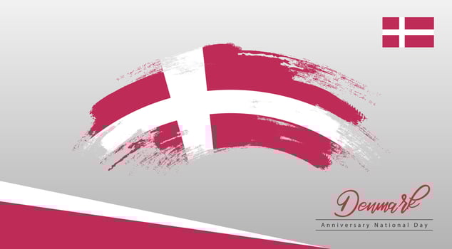 Happy National Day Denmark. Banner, Greeting card, Flyer design. Poster Template Design vector