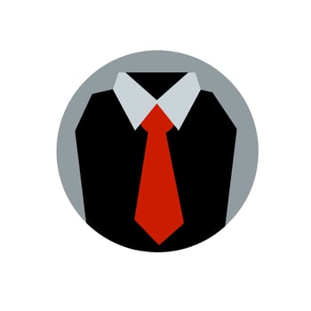 Red tie and shirt collar. Business clothing vector