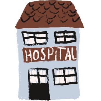 House hospital painted in watercolor. png