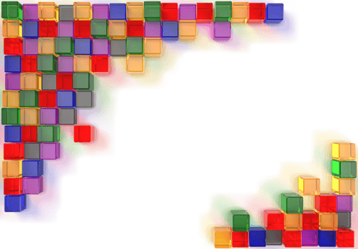 3d rendering image of colorful cubic glass png