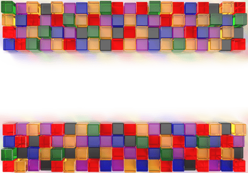3d rendering image of colorful cubic glass png