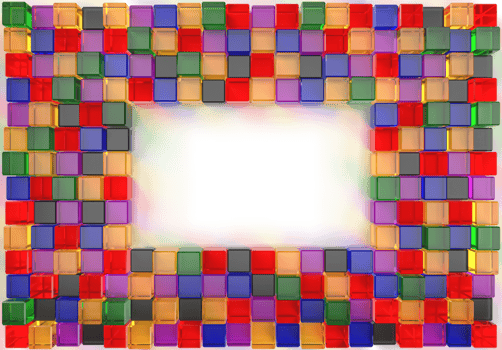 3d rendering image of colorful cubic glass png