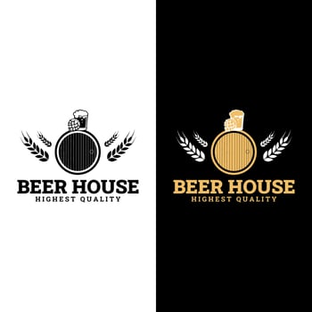 Beer hop logo .label, badge for bar, beer festival, brewery. Isolated on white background. vector