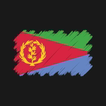 Eritrea Flag Brush Strokes. National Flag vector