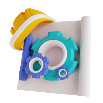 3D illustration engineering helmet and tools png