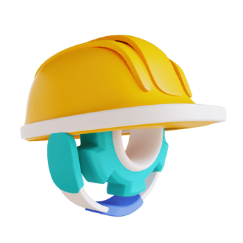 3D illustration helmet engineering equipment and gear png