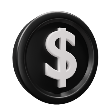 Dollar coin 3D illustration png
