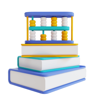3D illustration book and abacus png