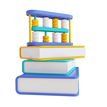 3D illustration book and abacus png