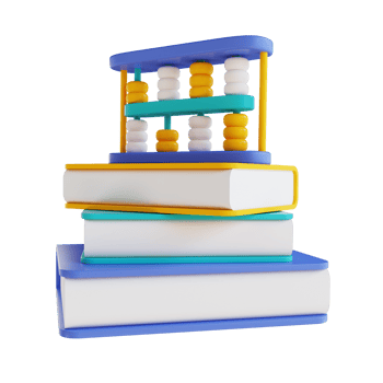 3D illustration book and abacus png