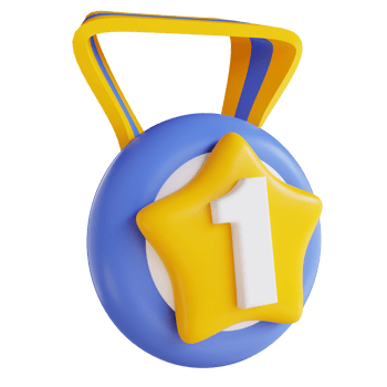 3D illustration number one award medal png