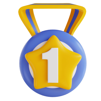 3D illustration number one award medal png