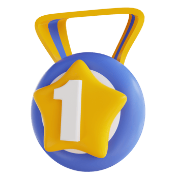 3D illustration number one award medal png