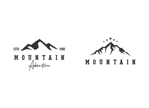 Mountain Adventure Peak Logo Design Template. vector