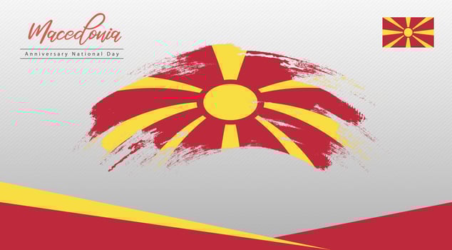 Happy National Day Macedonia. Banner, Greeting card, Flyer design. Poster Template Design vector