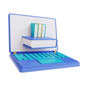 3D illustration online book library png