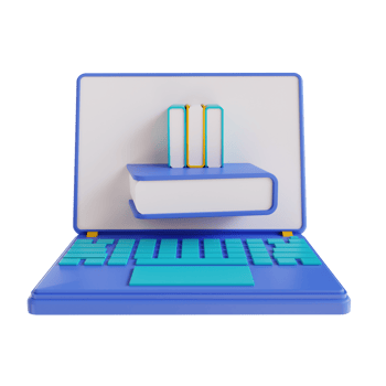 3D illustration online book library png
