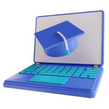3D illustration online graduation png