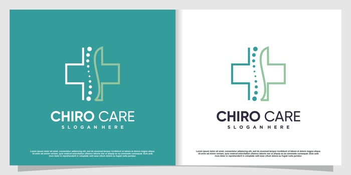 Chiropractic logo for massage and business with creative element concept Premium Vector