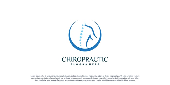 Chiropractic logo for massage and business with creative element concept Premium Vector