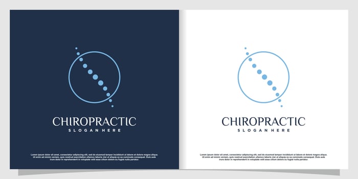 Chiropractic logo for massage and business with creative element concept Premium Vector