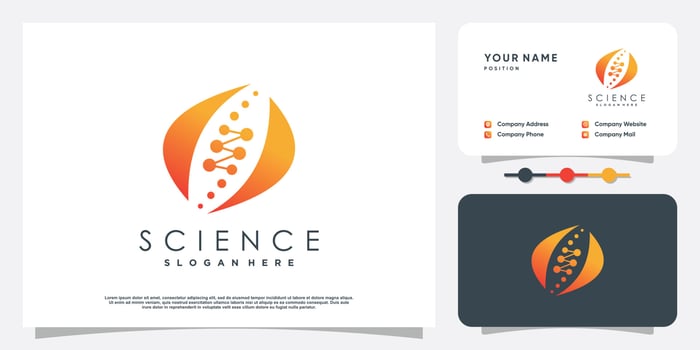 Science logo with creative element concept Premium Vector