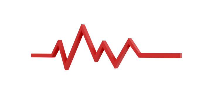 3D rendering of red lifr line heart rate health concept png