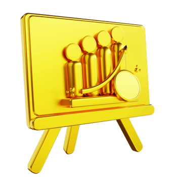3D illustration golden general coin presentation graph up png