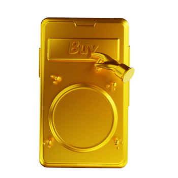 3D illustration golden general coin and bay per click png