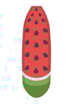 Surfboard with a stylish pattern. Flat doodle clipart. All objects are repainted. vector