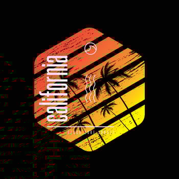 California illustration typography. perfect for t shirt design vector