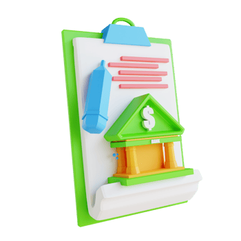 3D illustration low poly document banking png