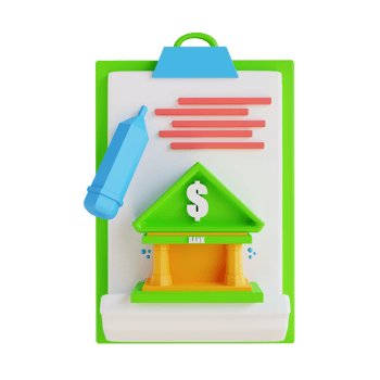 3D illustration low poly document banking png