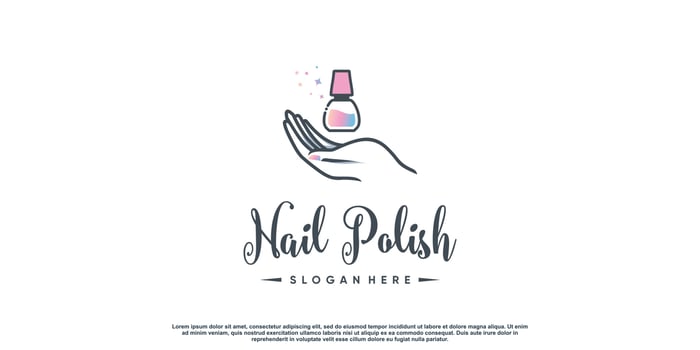 Nail beauty logo design with creative element style for fashion Premium Vector