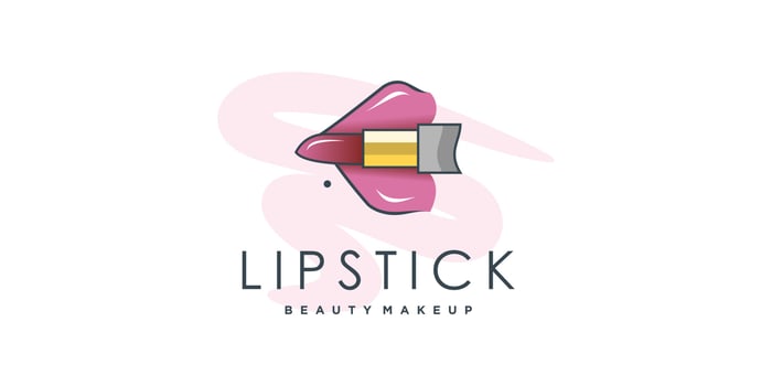 Lipstick logo design for beauty and fashion Premium Vector