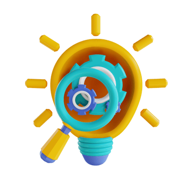 3D illustration search idea setting png