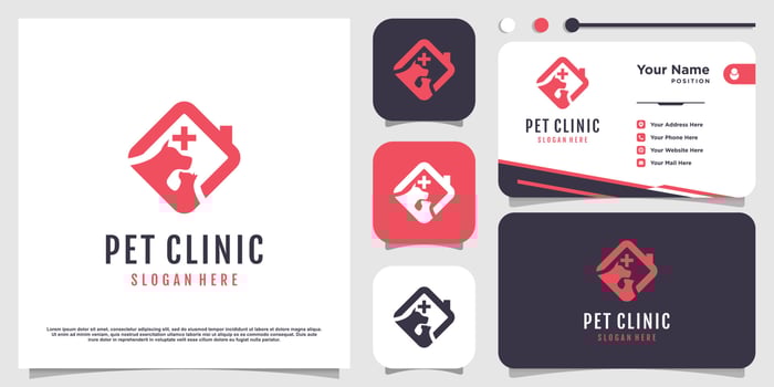 Pet care icon logo design with creative element concept Premium Vector