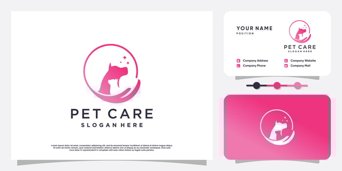 Pet care icon logo design with creative element concept Premium Vector