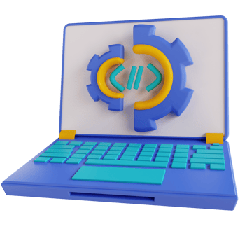 3D illustration code laptop settings png