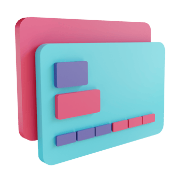 3D illustration credit card png