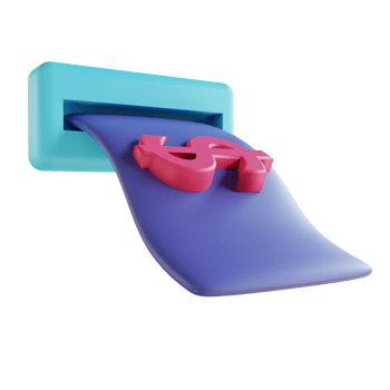 3D illustration ATM money png