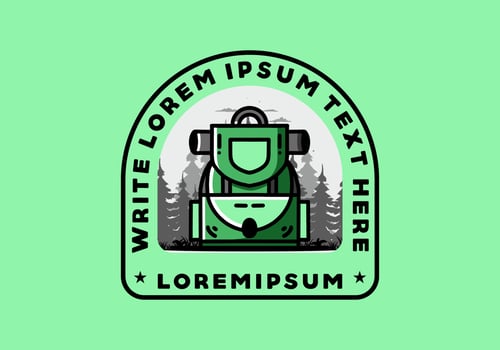Simple camping bag illustration design vector
